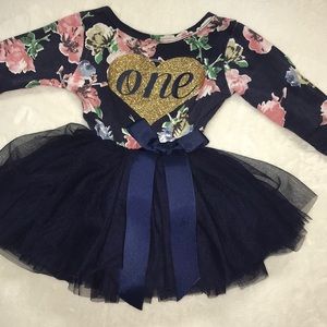 Knit long sleeve ONE dress and diaper cover.